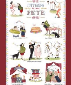 Tottering Village Fete Linen Cotton Blend Tea Towel Samuel Lamont