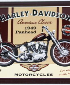 Licenced Harley Davidson American Classic 1949 Panhead Metal Postcard