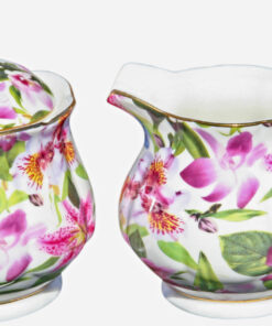Lily Rainbow Royal Devonshire Sugar And Creamer Set Fine White Porcelain Lily Rainbow