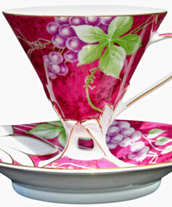 Naremoa Maroon Grape Teacup And Saucer Set