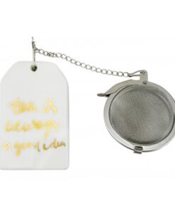 Tea Ball Mesh Infuser With White Ceramic Tag Tea Is Always A Good Idea