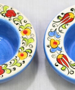 Light Blue Turkish Hand Made Ceramic Tealight Holder Decorative Bowl Set of 2
