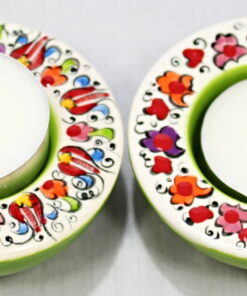 Alternative view of Green Turkish Hand Painted Ceramic Tealight Little Bowl Set of 2