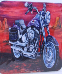 Harley Davidson Fatboy Neoprene Coaster - Jenny Sanders