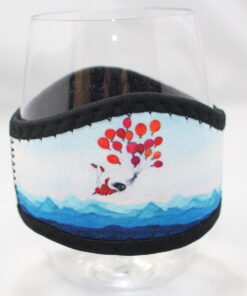 Imagine Ellie Plastic Stemless Wine Glass Tumbler With Neoprene Cooler - Balloons