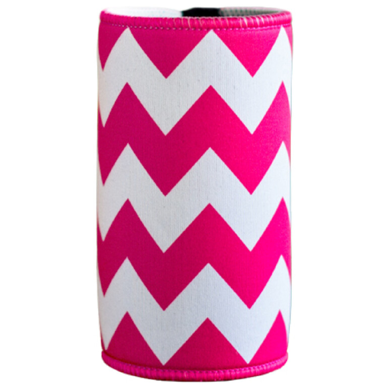 Classic Chevron Magenta Pattern Neoprene Stubby Holder Can Cooler