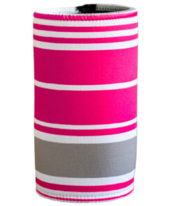 Deckchair Stripe Pattern Magenta Neoprene Stubby Holder