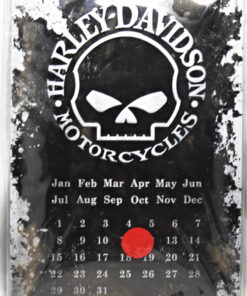 Nostalgic Art Licenced Harley Davidson Skull Metal Perpetual Calendar
