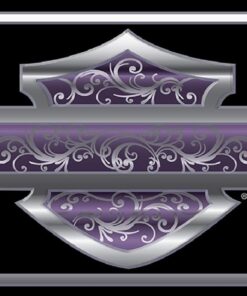 HARLEY DAVIDSON MOTORCYCLE Logo In Purple Filigree Novelty Number Plate Sign