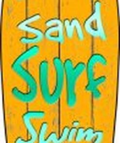 Summer Sand Surf Metal Surfboard Sign