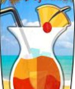 HAPPY HOUR Metal Surfboard Sign