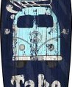 Take Me To The Beach with blue VW Kombi Metal Surfboard Sign