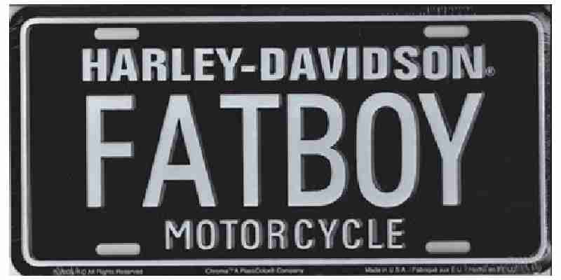 HARLEY DAVIDSON MOTORCYCLE FATBOY Novelty Number Plate Sign