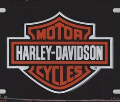 HARLEY DAVIDSON MOTORCYCLE LOGO ON BLACK Novelty Number Plate Sign