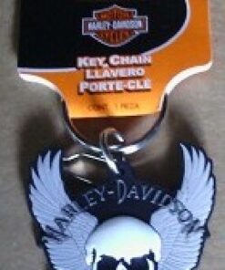 Harley Davidson With Wings And Skull Rubber Keyring Key Chain