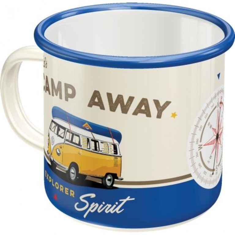 Nostalgic Art VW Bulli Let's Camp Away Enamel Mug