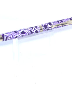 Alternative view of Purple and White Polymer Clay Pen - PEN118