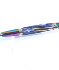 Alternative view of Handcrafted Diamond Infused Blue Swirl Pen - PEN124