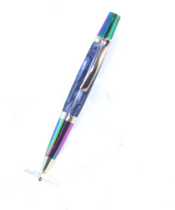 Handcrafted Diamond Infused Blue Swirl Pen - PEN124