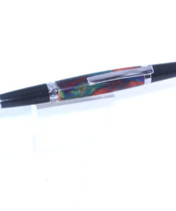 Alternative view of Handcrafted Diamond Infused Red and Green Twist Pen - PEN125