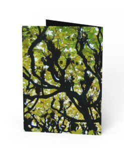 Alternative view of Green Tree Canopy With Different Coloured Green Leaves Greeting Cards