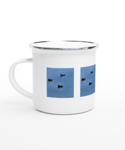 Ducks Swimming On The Lake White 12oz (354mls) Enamel Mug