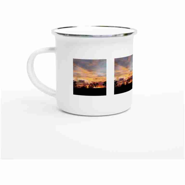 Outback Australia Sunset White 12oz (354mls) Enamel Mug