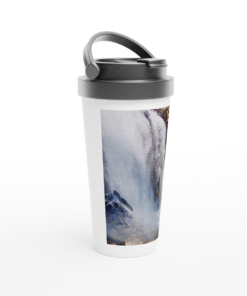 Waterfall With Rainbow White 15oz (443ml) Stainless Steel Travel Mug