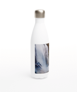 Waterfall With Rainbow White 17oz Stainless Steel Water Bottle
