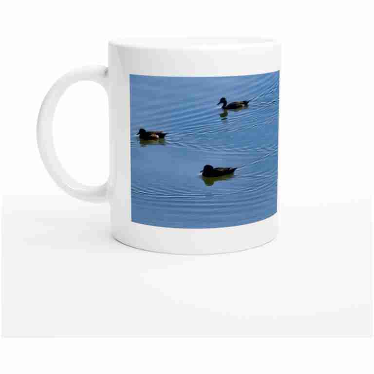 Ducks Swimming On The Lake White 11oz (325mls) Ceramic Mug