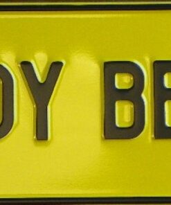BUNDY BEACH Black on Yellow Novelty Number Plate