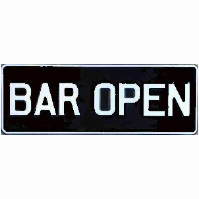 BAR OPEN Novelty Number Plate