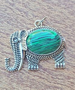 Handcrafted Elephant Design Necklace - One-of-a-Kind Glass Cabochon Jewelry