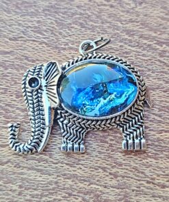Boho Elephant Photo Necklace - Whimsical Glass Cabochon Pendant
