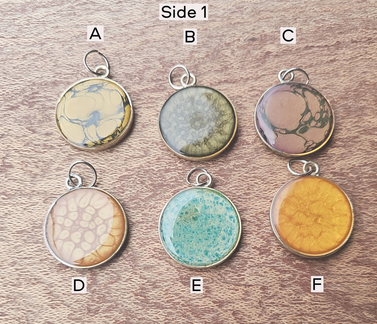 Two-Tone Hand Painted Pendants - Side 1