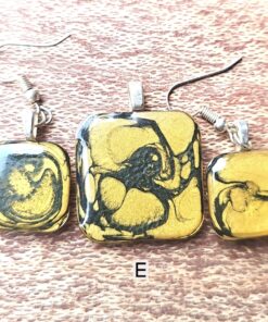 Hand Painted Resin Square - E