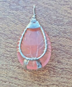Alternative view of Rose Quartz Tree of Life Necklace | Unique Wire Wrapped Pendant