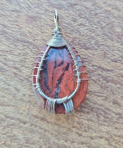 Alternative view of Handmade Wire Wrapped Tree of Life Necklace in Red