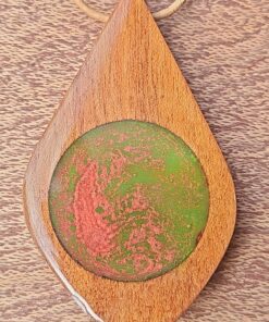 Large Statement Pendant in Wood and Resin WR04 a