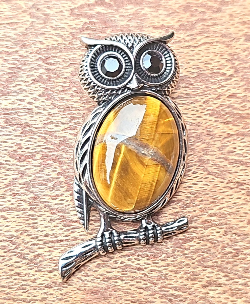 Sleek Banded Owl Charm - Modern Jewelry Gift for Women A