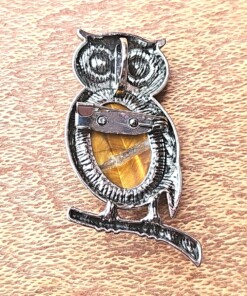 Sleek Banded Owl Charm - Modern Jewelry Gift for Women - B