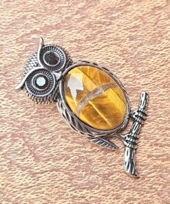 Sleek Banded Owl Charm - Modern Jewelry Gift for Women C