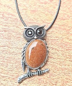 Adorable Goldstone Owl Necklace - Handmade Jewelry for Girlfriend D