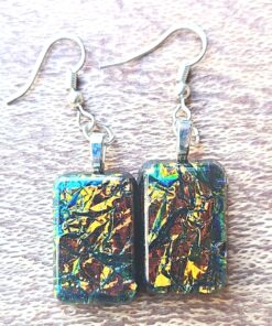 Unusual Pendant and Earrings - Resin Rectangles, Fashion Gift Idea A
