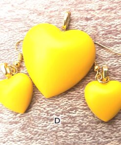 Handcrafted Acrylic Pendant & Earrings Set D