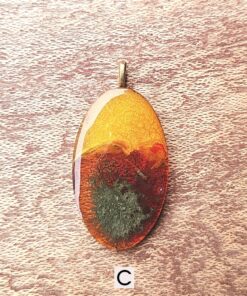 Unique Fluid Art Pendant - C
