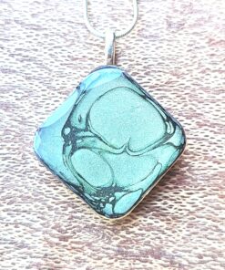 Unique Square Resin Jewellery Set - Hand Painted for Friendship B