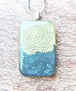 Stunning Friendship Gift Idea - Square Pendant and Earrings in Resin B
