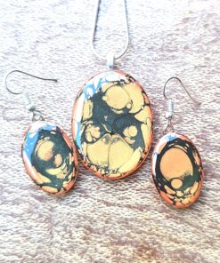 Hand Painted Resin Jewelry Oval Set for a Special Friend A