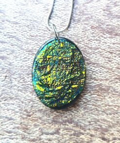 Unique Resin Pendant and Earrings Set - Faux Dichroic Gift for Her B
